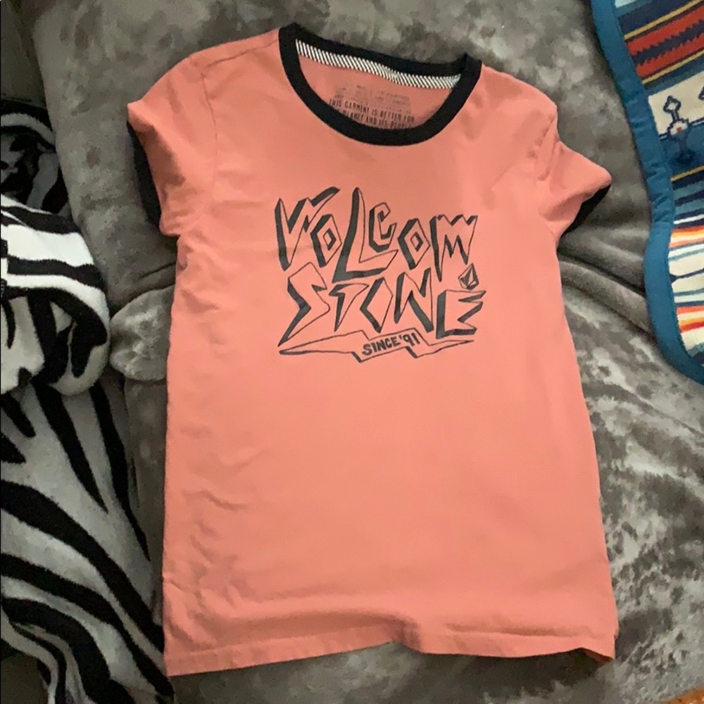 pink shirt with black lining, worn once